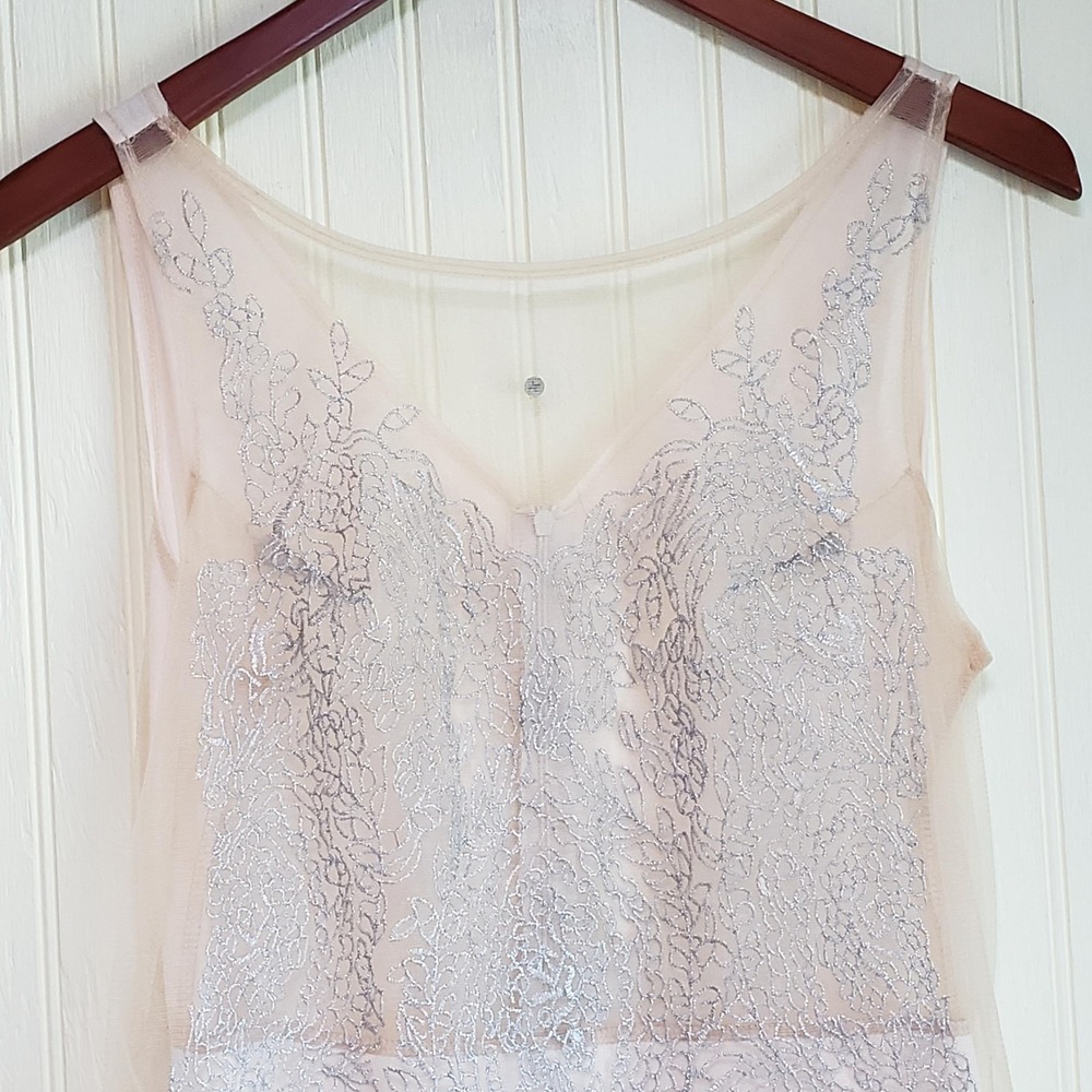 Dress Womens Large Pink Floral Lace Sleeveless Scoop Neck Maxi‎ Sheath Formal